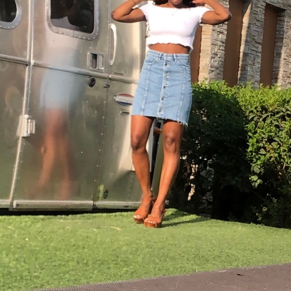 H&M Divided Button-front Denim Skirt size 2 - Picture 5 of 5